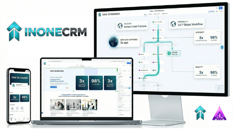 Platform shown on desktop, laptop and phone